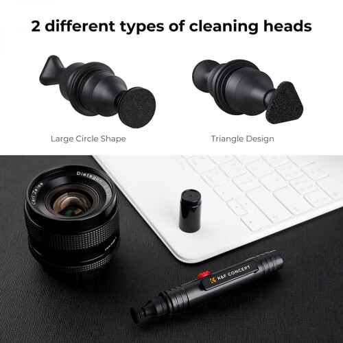 K&F Concept KF1691 Çift Taraflı Karbon Başlık Lens Temizleme Kalemi
