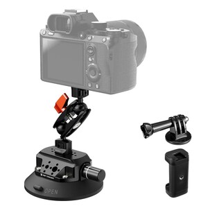 K&F - K&F Concept KF31.100 4,5'' Kamera Vantuzu Sihirli Kol Cep Telefonu Kelepçesi ve GoPro Adaptör ile