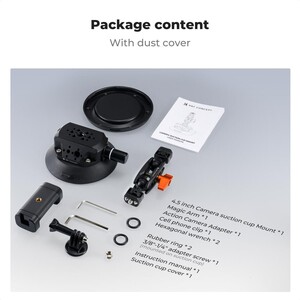 K&F Concept KF31.100 4,5'' Kamera Vantuzu Sihirli Kol Cep Telefonu Kelepçesi ve GoPro Adaptör ile - Thumbnail