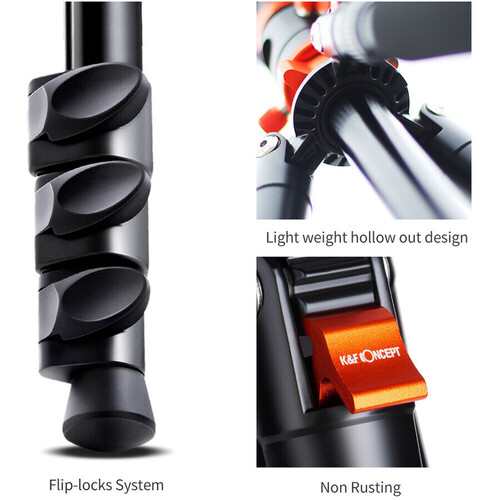 K&F Concept SA254M2 Alüminyum Tripod Ball Head Kit (KF09.089)