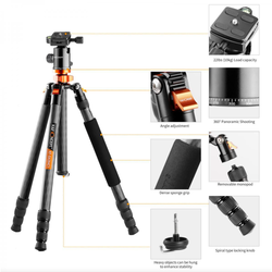 K&F Concept SA284C1 Ball Head Tripod/Monopod Kit (KF09.095) - Thumbnail
