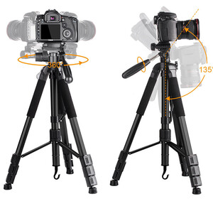 K&F Concept - K&F Concept TM2624L 3-Way Pan Head Kompakt Tripod (KF09.050V2) (1)