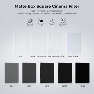 K&F NANO-X Black Mist 1/4 4x5.65 Filtre Tilta ve SmallRig ve Diğer Matbox ile Uyumlu 4mm HD Optik Cam - Thumbnail