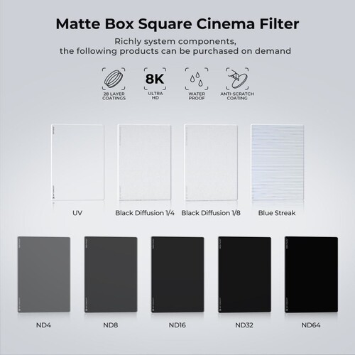 K&F NANO-X Mavi Çizgi 4x5.65 Filtre Tilta ve SmallRig ve Diğer Matbox ile Uyumlu 4mm HD Optik Cam