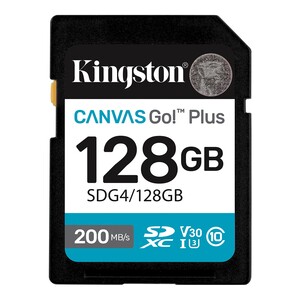Kingston 128GB SDXC Canvas Go! Plus Gen4 200MB/s C10 UHS-I U3 V30 - Thumbnail