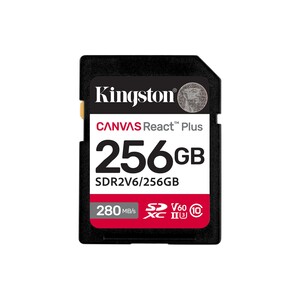 Kingston 256GB Canvas React Plus SDXC UHS-II 280R/150W U3 V60 - Thumbnail