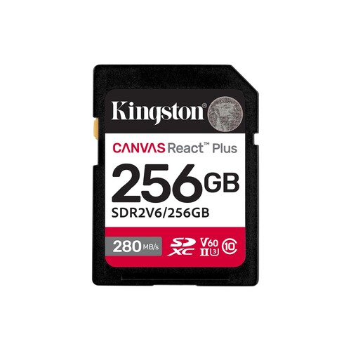 Kingston 256GB Canvas React Plus SDXC UHS-II 280R/150W U3 V60