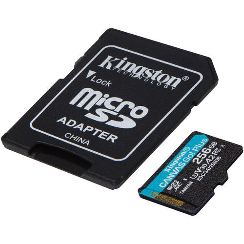 Kingston 256GB microSDXC Canvas Go! Plus Gen4 200MB/s A2 U3 V30 + Adaptör