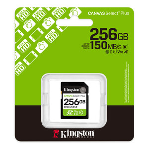 Kingston - Kingston 256GB SDXC Canvas Select Plus Gen3 150MB/s C10 UHS-I U1 V10