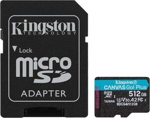 Kingston - Kingston 512GB microSDXC Canvas Go! Plus Gen4 200MB/s A2 U3 V30 + Adaptör