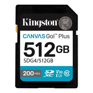 Kingston 512GB SDXC Canvas Go! Plus Gen4 200MB/s C10 UHS-I U3 V30 - Thumbnail