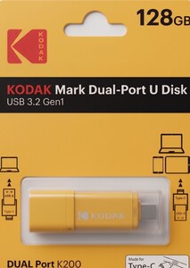 Kodak - Kodak 128GB 3.2 Gen1 Type-C + USB Bellek (K200Y)