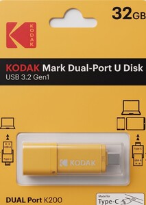 Kodak - Kodak 32GB 3.2 Gen1 Type-C + USB Bellek (K200Y)