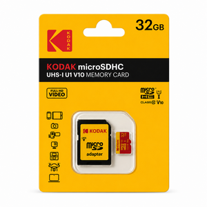 Kodak - Kodak 32GB microSD Premium UHS-I C10 U1 V10 + SD Adaptör (Kırmızı)
