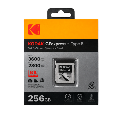Kodak Silver 256GB CF Express Type B 4.0 Hafıza Kartı (3600MB/s - 2800MB/s)