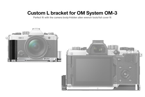 Leofoto LPO-OM-3 Gümüş L-Plaka (OM SYSTEM OM-3)
