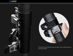 Leofoto LSR-324C+LH-40 Profesyonel Karbon Fiber Tripod Kit (Rapid Ranger Klipsli Kilit + LH-40 Top Kafa) - Thumbnail