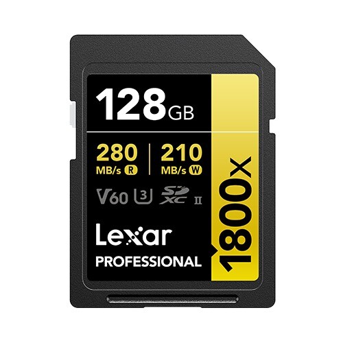 Lexar 128GB 1800x Profesyonel UHS-II SDXC Hafıza Kartı (GOLD Serisi)
