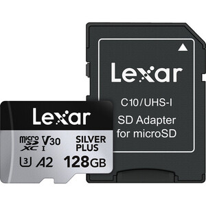 Lexar - Lexar 128GB 205 MB/s Silver Plus microSD UHS-I V30 Hafıza Kartı