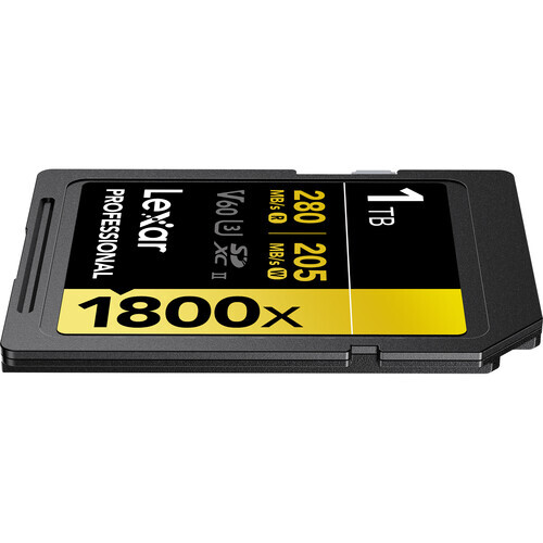Lexar 1TB 280MB/s Profesyonel 1800x SDXC UHS-II V60 Hafıza Kartı (Gold Serisi)