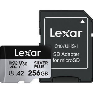 Lexar - Lexar 256GB 205 MB/s Silver Plus microSD UHS-I V30 Hafıza Kartı