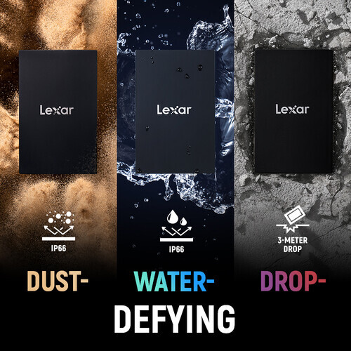 Lexar 2TB ARMOR 700 USB 3.2 Gen 2x2 Taşınabilir SSD (Siyah)