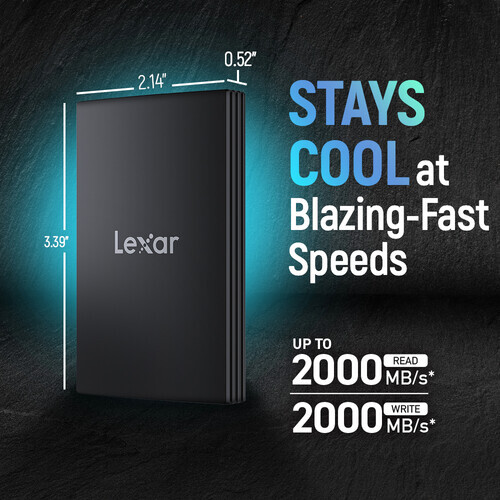 Lexar 4TB ARMOR 700 USB 3.2 Gen 2x2 Taşınabilir SSD (Siyah)