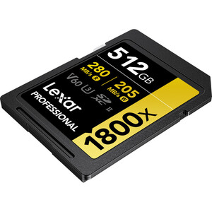 Lexar 512GB 280MB/s Profesyonel 1800x SDXC UHS-II V60 Hafıza Kartı (Gold Serisi) - Thumbnail