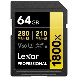 Lexar - Lexar 64GB 1800x Profesyonel UHS-II SDXC Hafıza Kartı (GOLD Serisi)