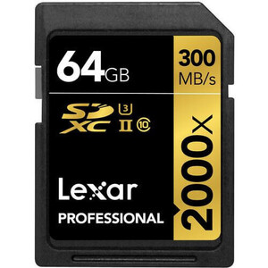 Lexar - Lexar 64GB Profesyonel 2000x UHS-II SDXC Hafıza Kartı