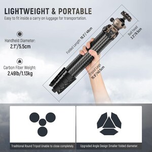 Neewer LiteTrip LT35 Karbon Fiber Tripod - Thumbnail