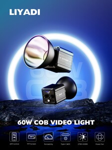 Liyadi - Liyadi S60 60W Bi-Color COB Led Işık AC Güç Adaptörlü (1)