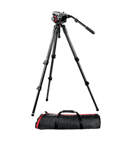 Manfrotto - Manfrotto 535K, 504HD Fluid Video Başlıklı Karbon Profesyonel Tripod Kit