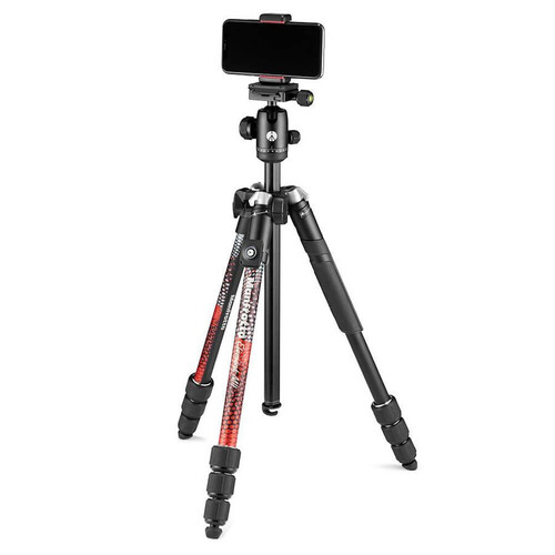 Manfrotto MKELMII4RMB-BH Element MII Alüminyum Mobile Bluetooth Tripod (Kırmızı)