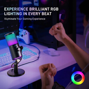 Maono DM30RGB USB Gaming Mikrofon (Siyah) - Thumbnail