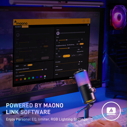 Maono DM30RGB USB Gaming Mikrofon (Siyah)