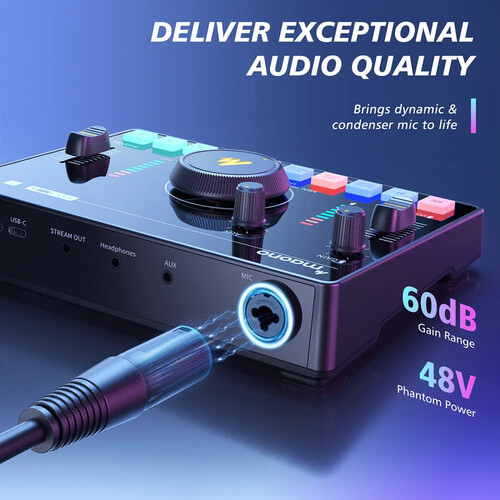 Maono Maonocaster AMC2 NEO Podcast ve Canlı Yayın için Ses Kartı (Siyah)
