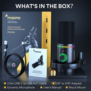 Maono PD200X USB/XLR Dinamik Mikrofon (Siyah) - Thumbnail
