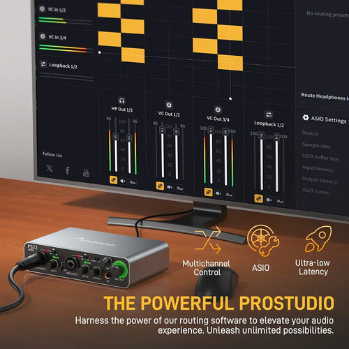 Maono PS22 ProStudio 2x2 USB Ses Kartı (Siyah)