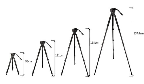 Miliboo M8L Hidrolik Kafalı Profesyonel Alüminyum Video Tripod