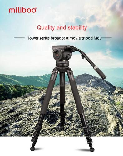 Miliboo M8L Hidrolik Kafalı Profesyonel Alüminyum Video Tripod