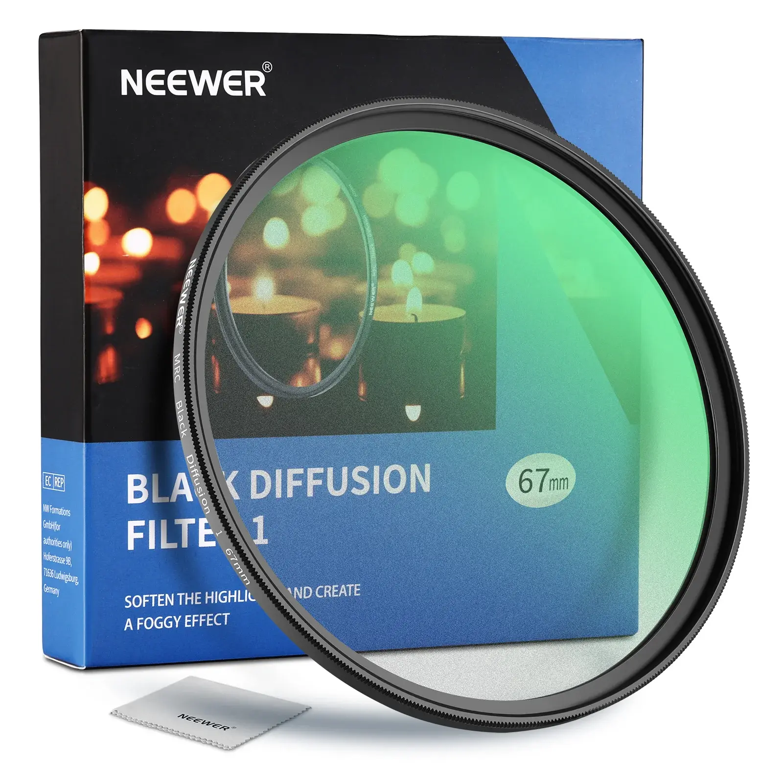 Neewer - Neewer 82mm 1/2 Black Diffusion Sinematik Efekt Filtresi