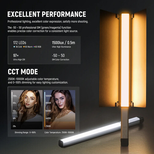 Neewer CL124 RGB El Tipi LED Işık Tüpü