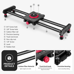 NEEWER CS40 Manuel Karbon Slider (40cm) - Thumbnail