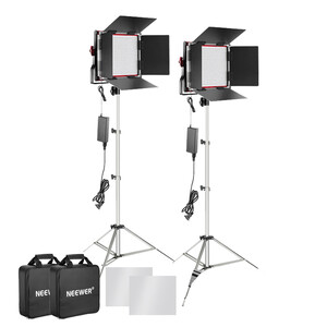 Neewer - Neewer NL-660 Red Bi-color Dimerli 3360 Lümen Video 2'li Led Işık Seti (1)