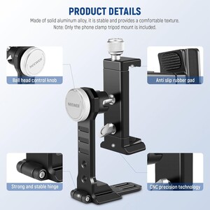 NEEWER PA002 Alüminyum Alaşımlı Döndürülebilir Akıllı Telefon Tripod Adaptörü - Thumbnail