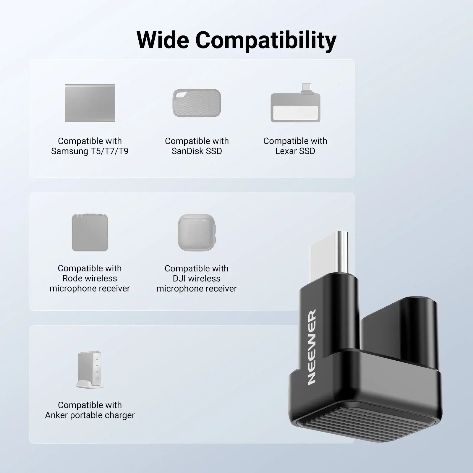 Neewer - Neewer PS017 180° U-Tipi USB-C Adaptör (40Gbps & 240W & 8K) (1)