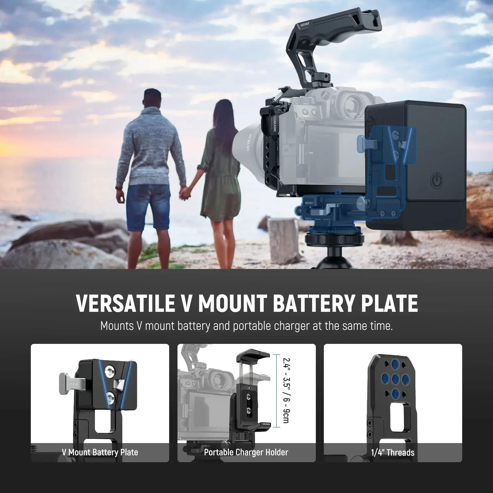 Neewer PS017B Profesyonel V-Mount Batarya Plakası