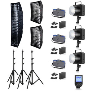 Neewer - Neewer Q4 400Ws 2.4G TTL Üçlü Paraflaş Seti