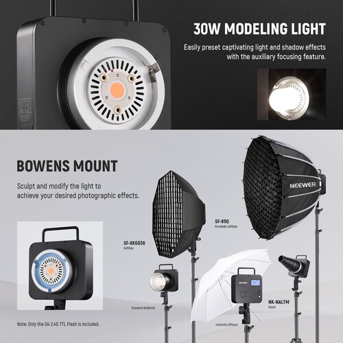 Neewer Q4 400Ws 2.4G TTL Ürün Çekim Seti (Masa)